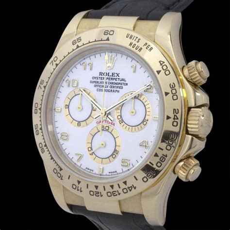 daytona oro beacciale pelle|Orologio Rolex Cosmograph Daytona in oro bianco 18 ct.